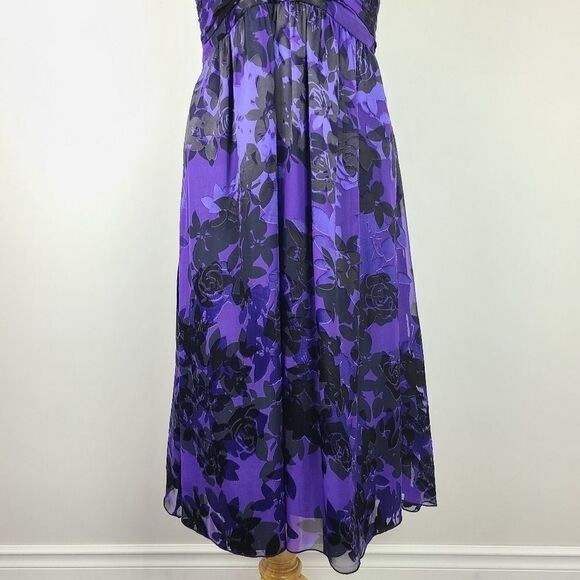 RIPE maternity silk blend empire waist midi dress Medium - Picture 5 of 16